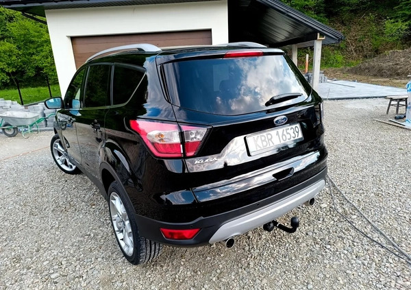 Ford Kuga cena 72600 przebieg: 154927, rok produkcji 2018 z Jedlicze małe 781